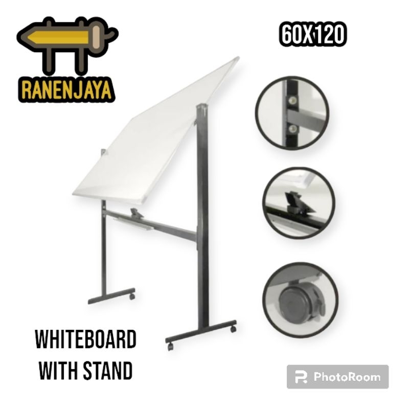 

whiteboard magnetic single face stand RanenJayauk 60x120 cm