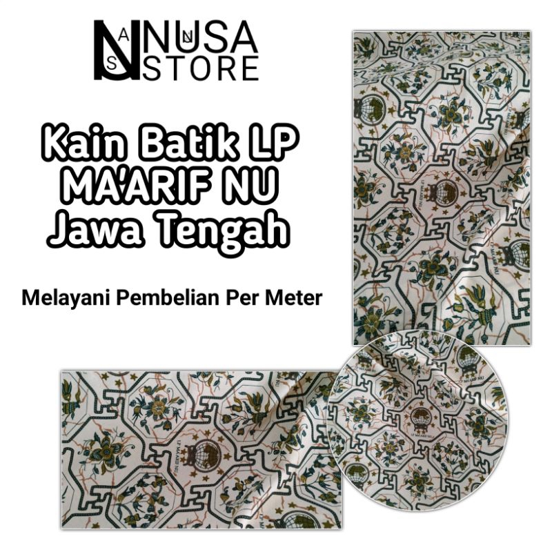 Bahan Kain Batik LP MA'ARIF NU Putih