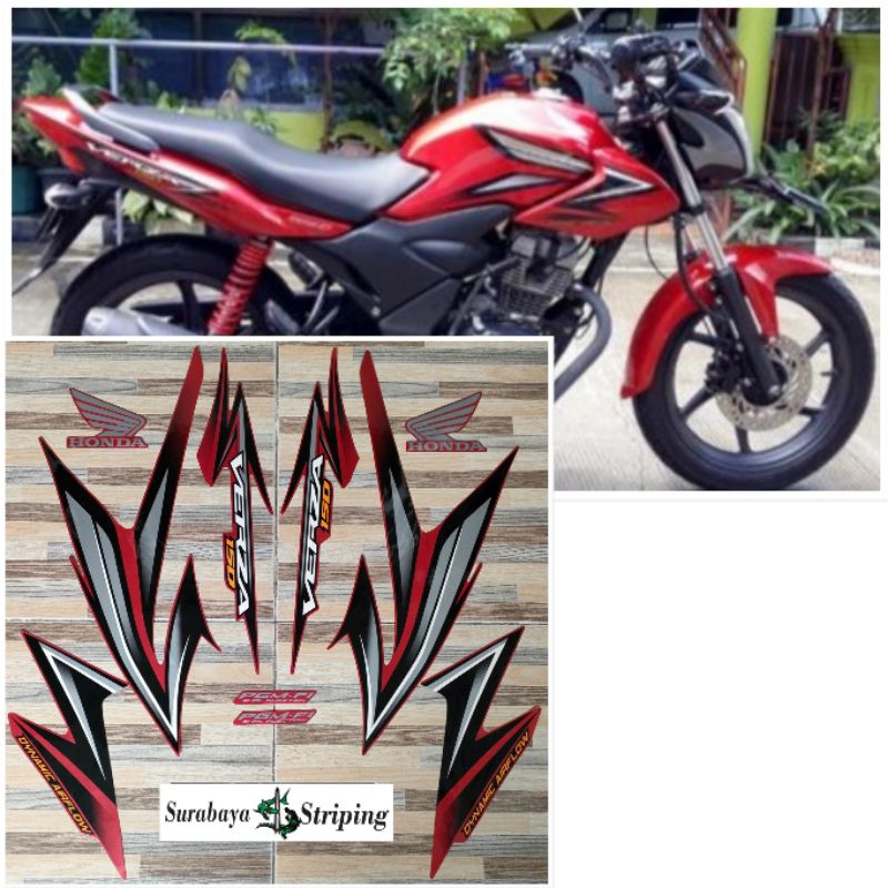 Striping sticker Honda Verza 150 merah tahun 2013 2014