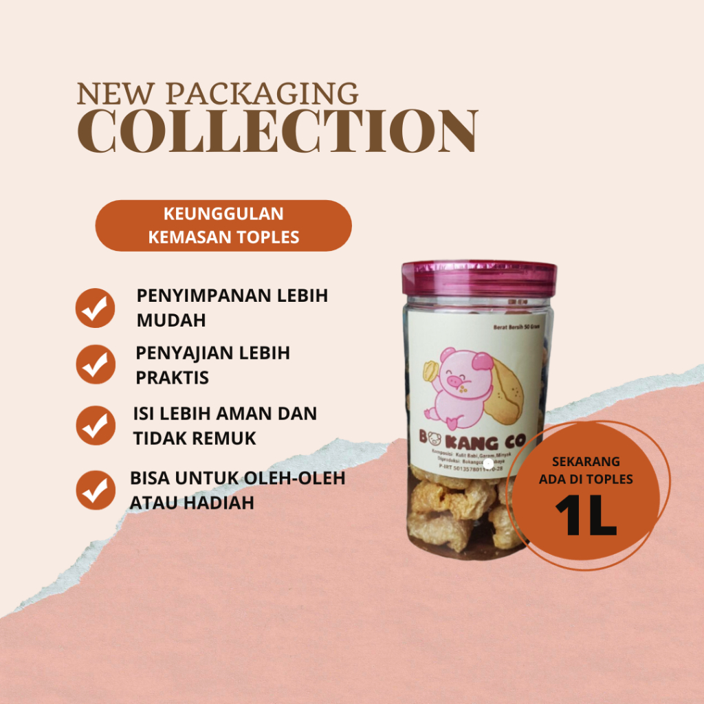 

KERUPUK KULIT BABI BOKANGCO PREMIUM - Toples 1 Liter