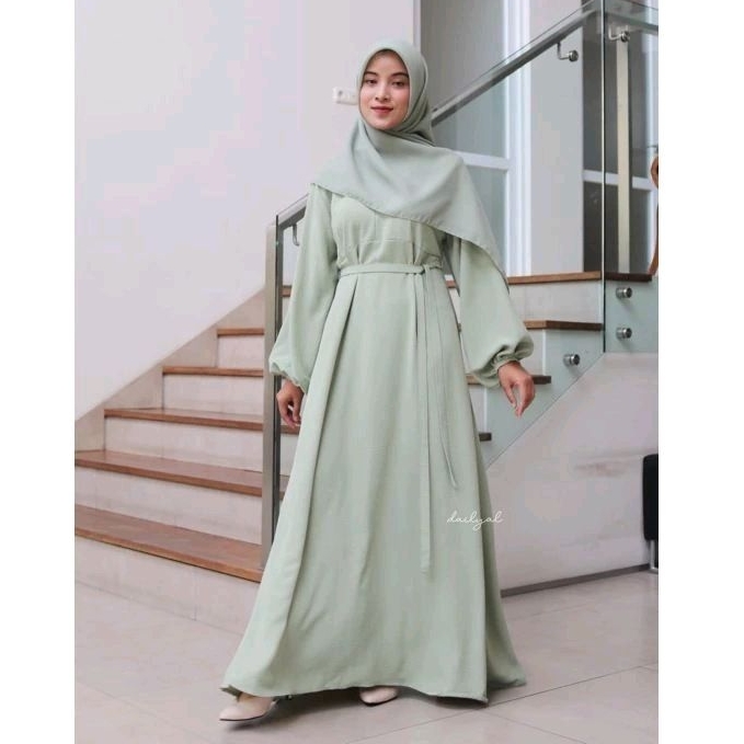 HULYA DRES BAHAN CRINKLE PREMIUM AIRFLOW | GAMIS POLOS SIMPLE BAHAN CRINKLE AIRFLOW