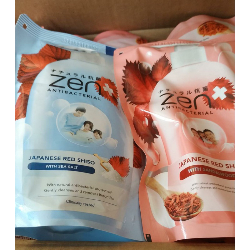 Sabun cair Zen wangi isi 400 ml Refill harum sepanjang hari varian pink dan biru