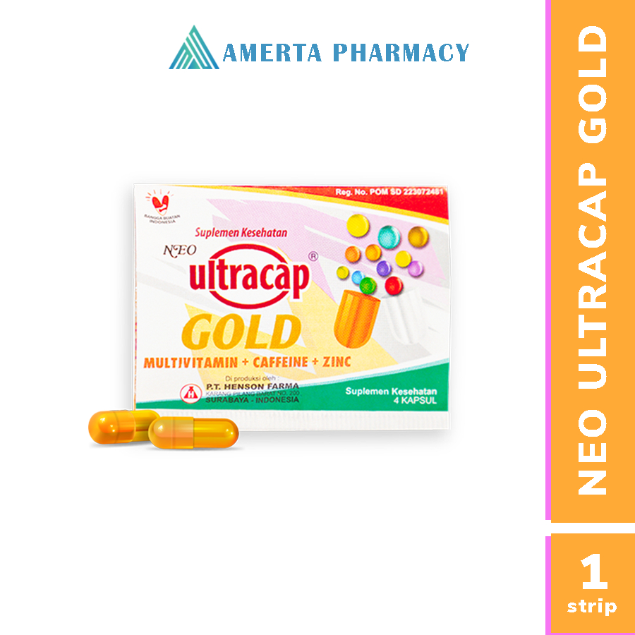 NEO ULTRACAP GOLD Suplemen Kesehatan Multivitamin C E B Complex Caffeine Zinc