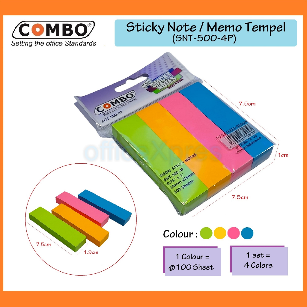 

Memo Tempel / Sticky Note / Kertas Memo Stick / Sign Here / Index Mark SNT 654 500 4P