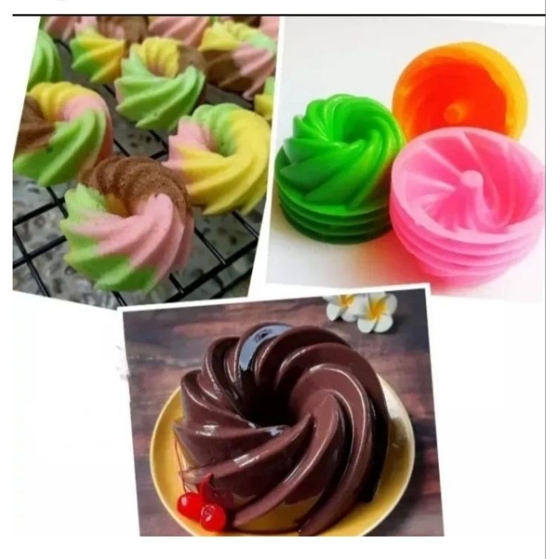 Cetakan Jelly/Puding/Bolu kukus Twister Mini