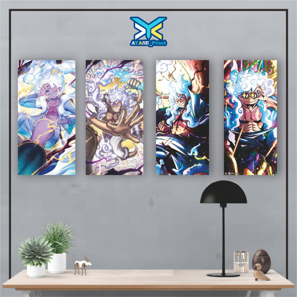 Wall Decor MONKEY D LUFFY ONE PIECE LUFFY GEAR 5 Pajangan Poster Kayu Hiasan Dinding Kamar Tidur Wal