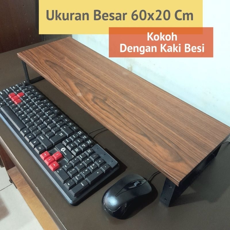 Stand Monitor Rak Dudukan Pc Komputer Laptop Kaki Besi
