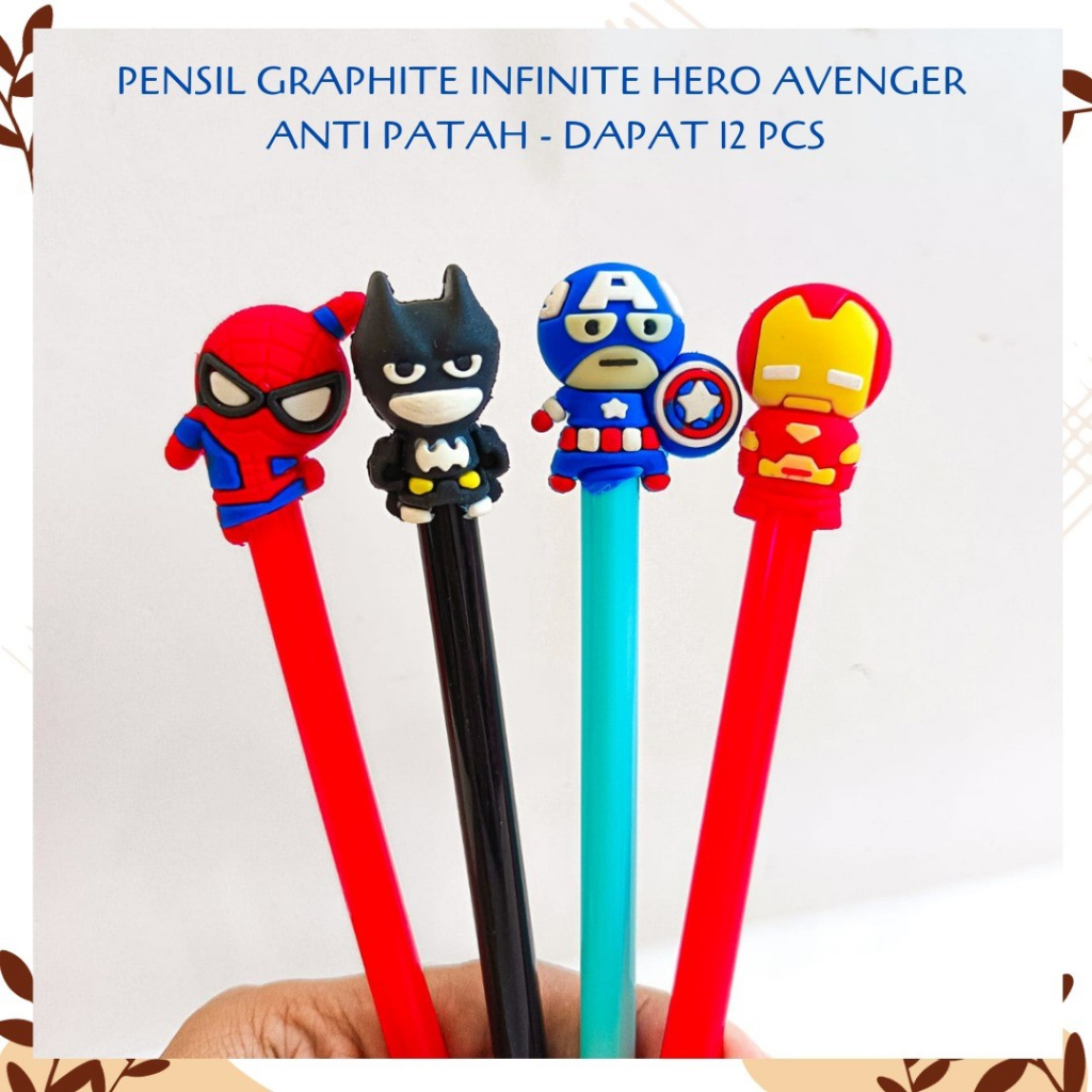 

Selusin pensil graphite infinite Hero Avenggers isi 12 pcs pencil robot anti patah alat-alat sekolah aesthetic termurah bagus lucu imut COD