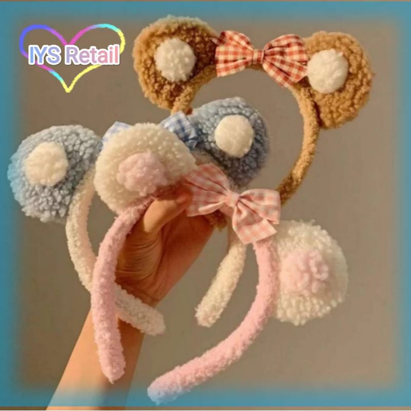 Bando Beruang Pita Lucu / Bando Korea Lucu