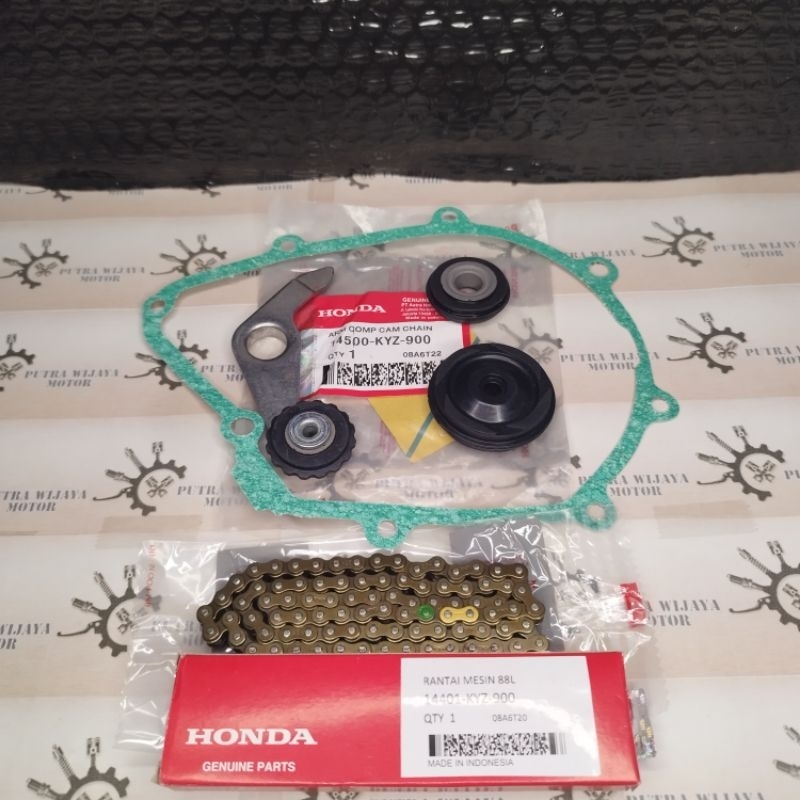 PAKET RANTAI KETENG SET KYZ + ROLL 2 PLAT TENSIONER SULING KETENG SUPRA X 125 HELM IN BLADE NEW 125 
