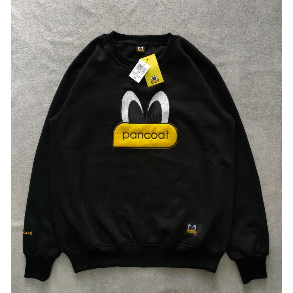 Sweater Pria Crewneck Pancoat /Sweater Pancoat Warna HITAM