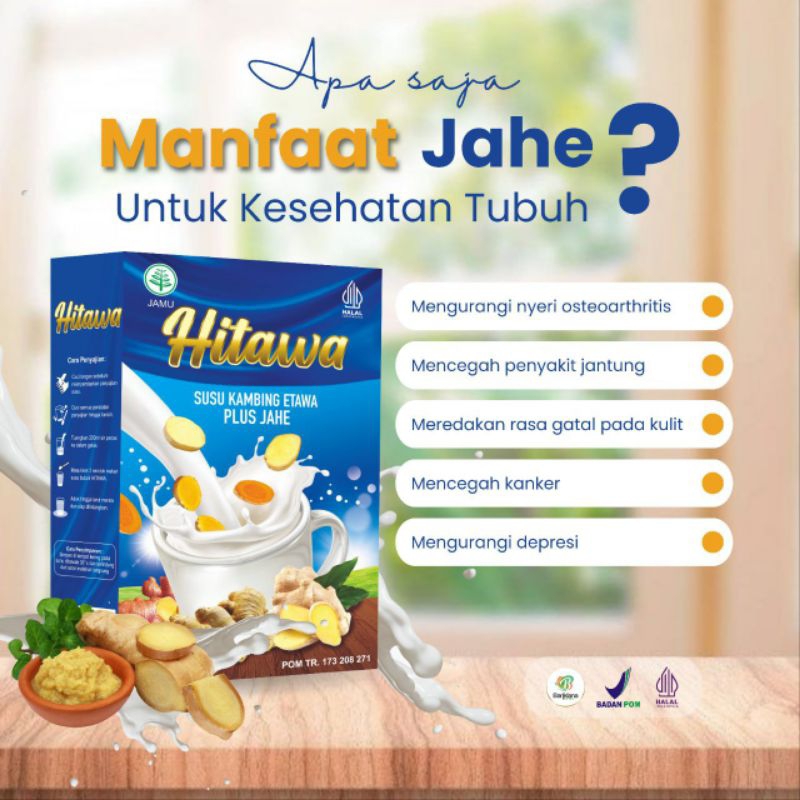 

[Bisa COD] [Beli 1 Gratis Jahe] HITAWA/ Susu Etawa Plus Jahe Merah