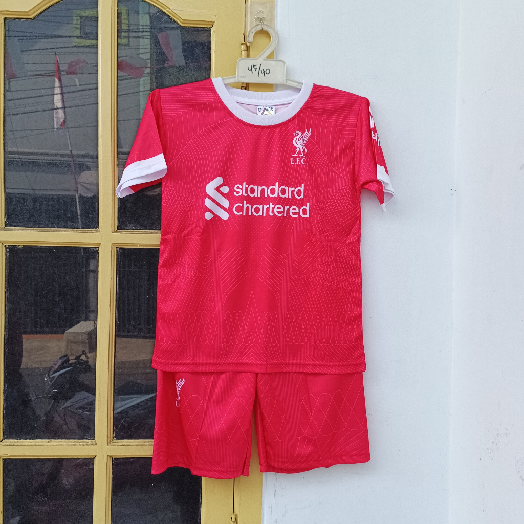 SETELAN B AJU BOLA ANAK LIVERPOOL HOME PRINTING/JERSEY BAJU LIVERPOOL MERAH USIA 5-12THN