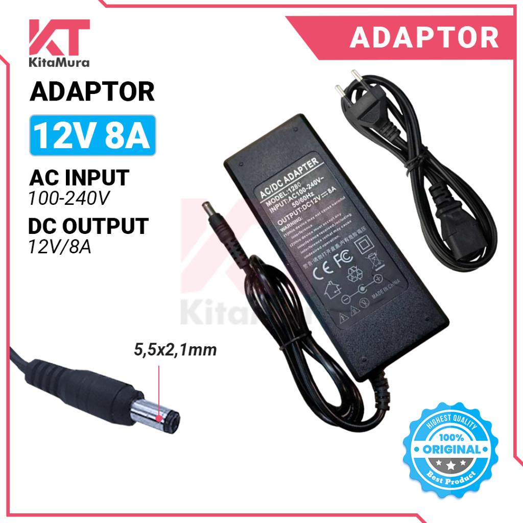 Adaptor 12 Volt 8 Ampere