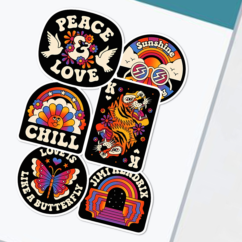 

Sticker Love Peace Aesthetic Stiker Waterproof (6pcs)