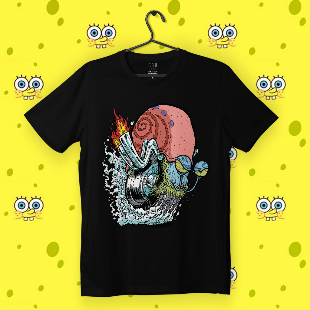 KAOS KARTUN SPONGEBOB | KAOS DISTRO PRIA WANITA ORI BY C&H | CHSPB 011