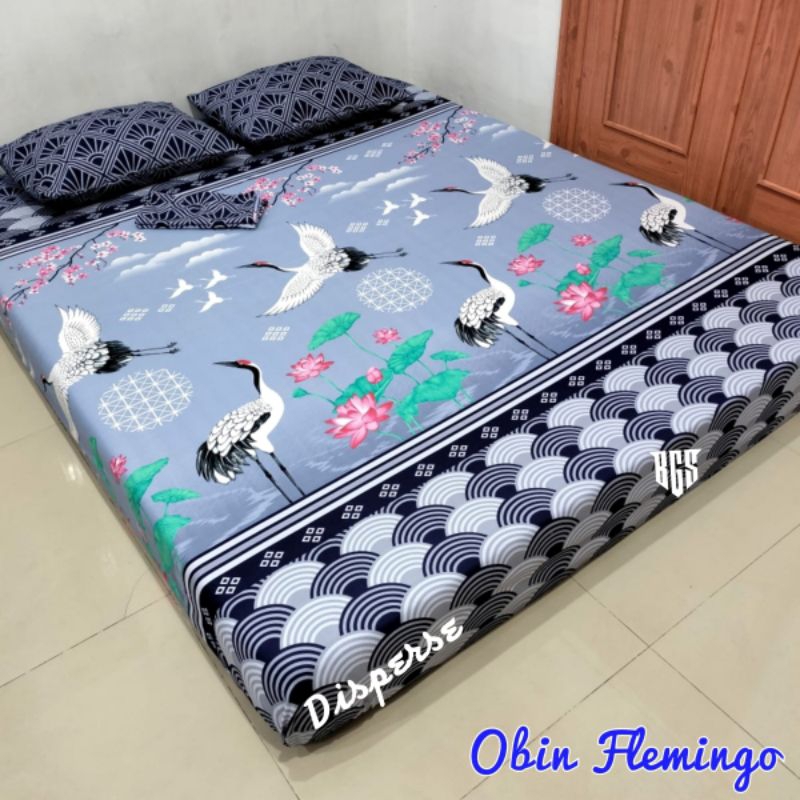 Sprei Homemade Terbaru Bahan Adem Motif Obin Flamingo