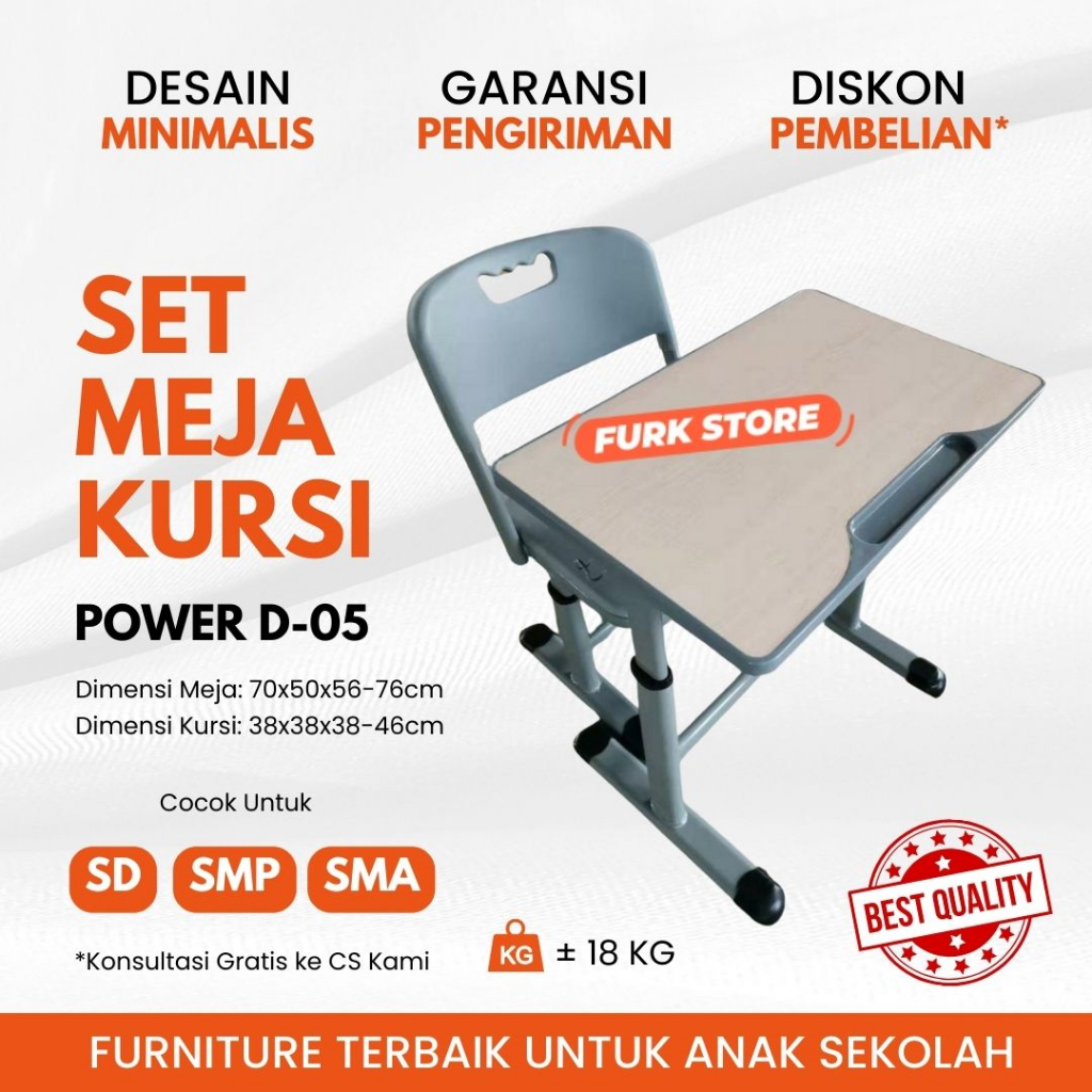 D05 Meja Sekolah Kayu, Bangku Sekolah SD, Meja Sekolah Set, Meja Kuliah, Meja Belajar Sekolah
