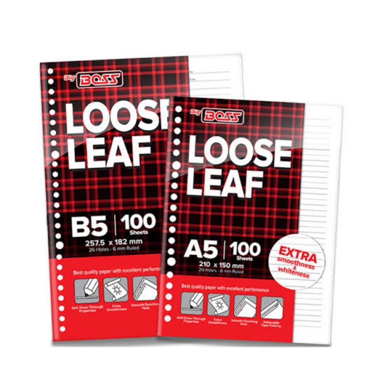 

Kertas Loose Leaf Isi Binder BIG BOSS A5 B5 isi 100 Lembar