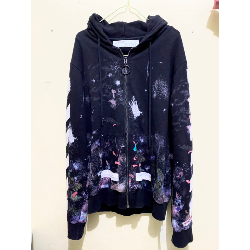 Hoodie Zipper Off White Galaxy
