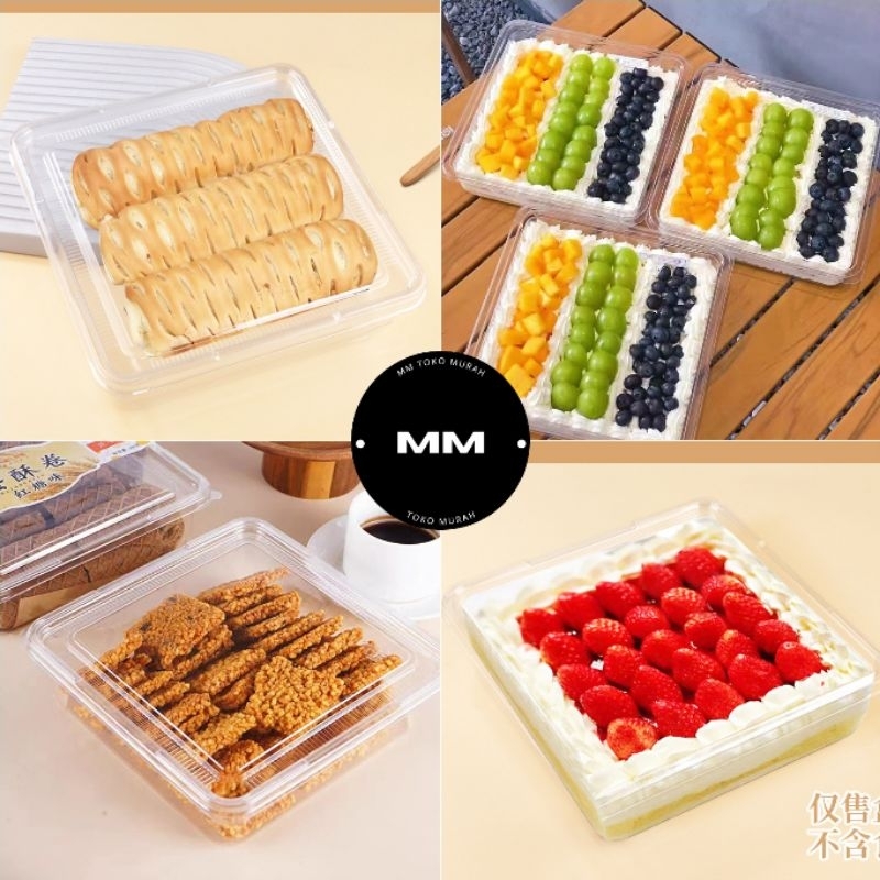 10pcs tray mika kue besar 21cm box kotak mika dessert cake mika tiramisu