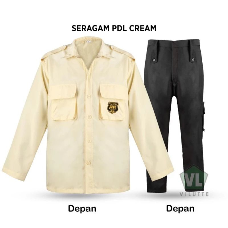 STELAN PDL SATPAM KREM TERBARU BONUS LAMBANG | CELANA PDL | BAJU PDL