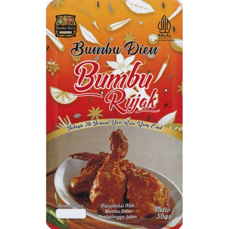 

BUMBU RUJAK INSTAN BUMBU DIEN ENAK LEZAT DAN PRAKTIS 50 gr
