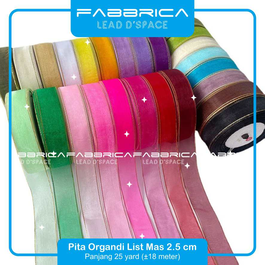 

Fabbrica - Pita Organdi List Emas 1inch / 2,5cm Transparan Part 2