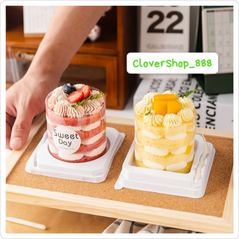 10pcs PREMIUM KOREAN Tray / Mika Kue Tart / Mika Kue Potong Slice Cake / Box Dessert Cake