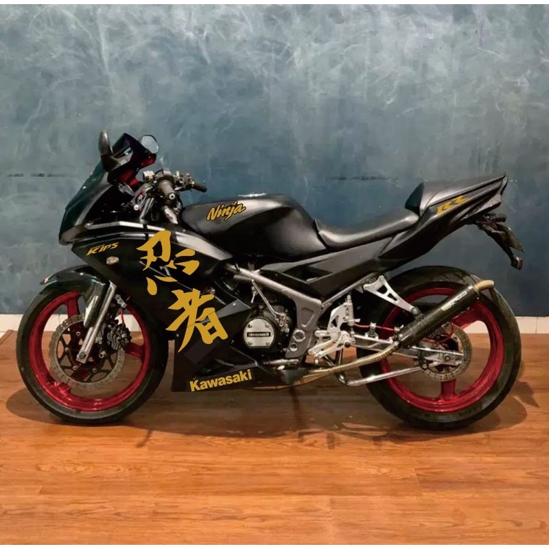 stiker striping ninja rr new kanji warna gold