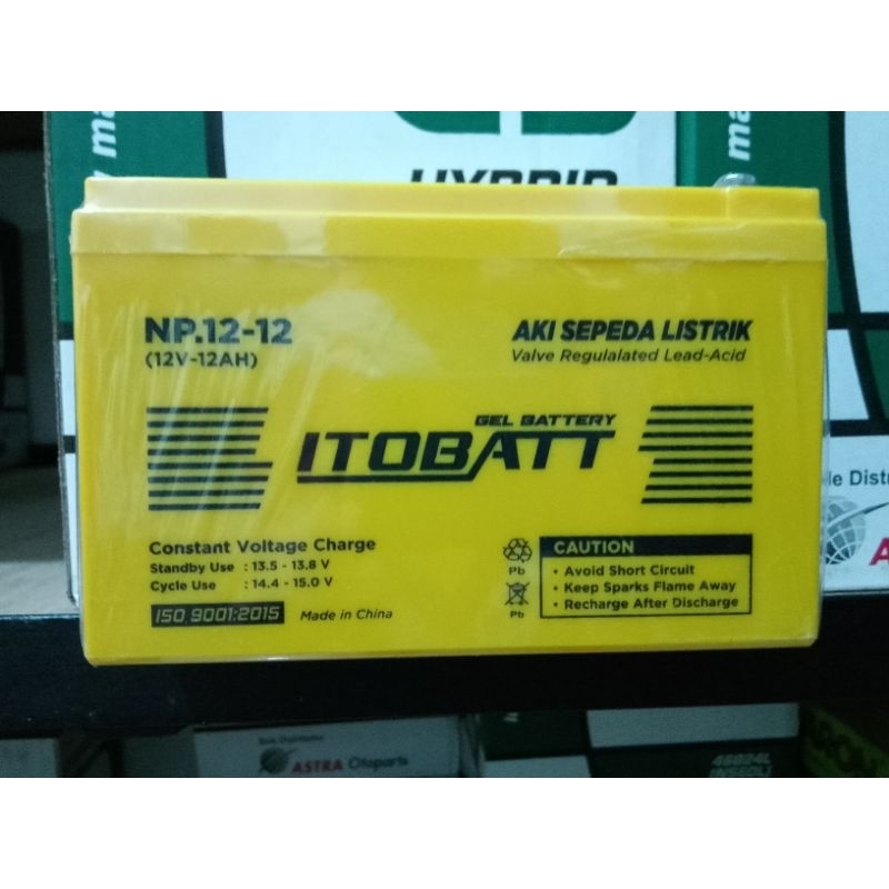 Aki Itobatt NP12-12 VRLA 12 Volt 12 Ampere Aki Sepeda Listrik