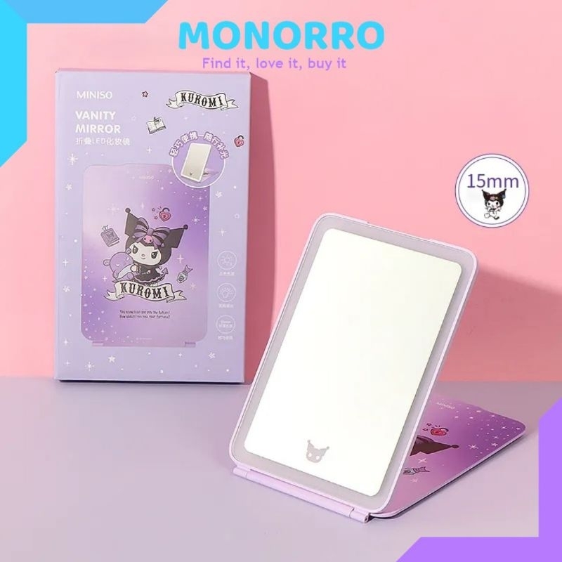 Lampu Cermin LED Kuromi Lampu Rias Kuromi Cermin Makeup Kuromi Miniso