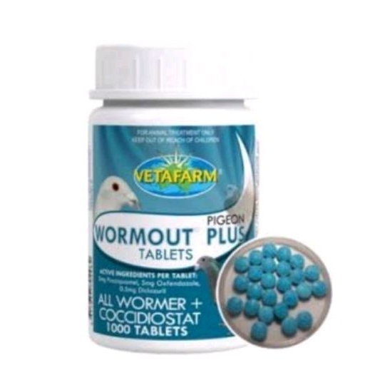 WORMOUT PLUS VETAFARM Obat Cacing Original Untuk Merpati  atau Unggas