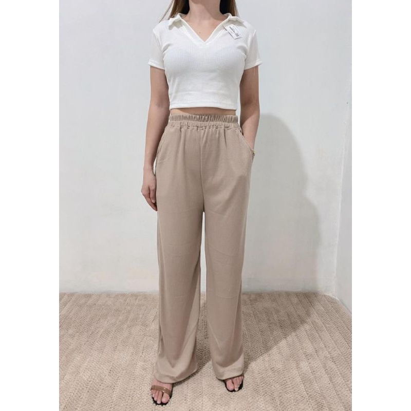 CLAYOS Kulot Knit - Celana Kulot Panjang Wanita Kulot bahan rajut knit