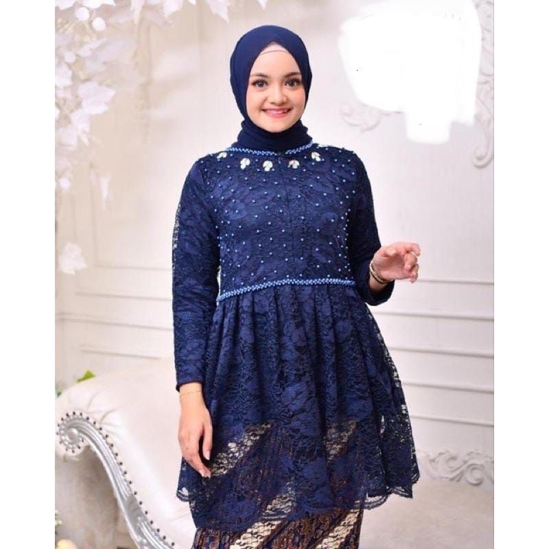 Kebaya Tunik Brokat Payet Mutiara Terbaru / Kebaya Modern / Kebaya Kondangan / Kebaya Tunik / Set Kebaya / Kebaya Pesta / Kebaya Wisuda / Set blouse Brokat / Tunik Brokat / Assyifa