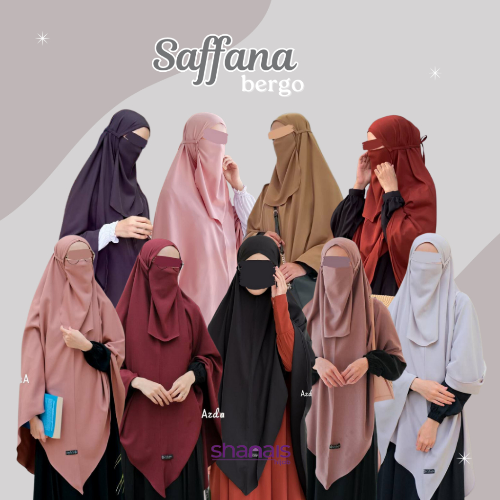 Bergo Saffana 2 | Hijab Jilbab Instan | Azda