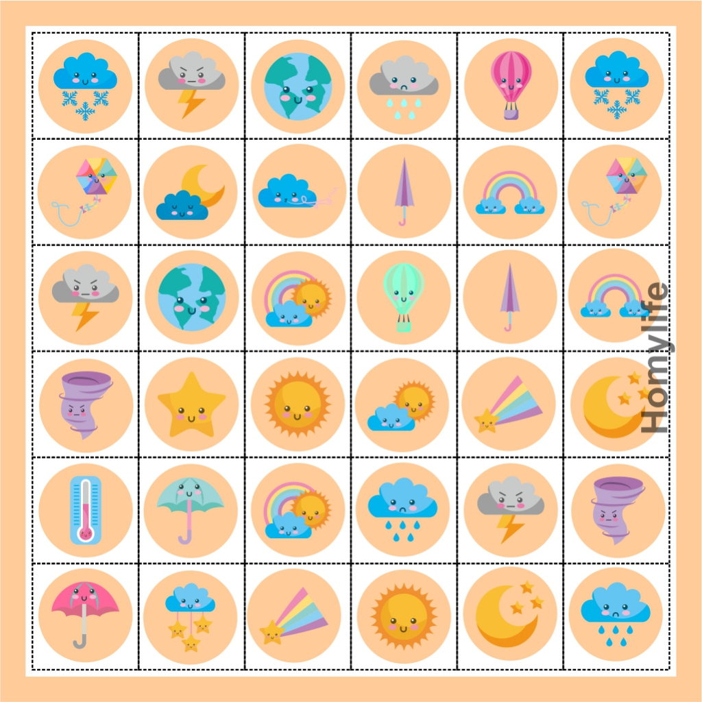

Stiker WEATHER ACTIVITY sticker cuaca lucu 1 set isi 36