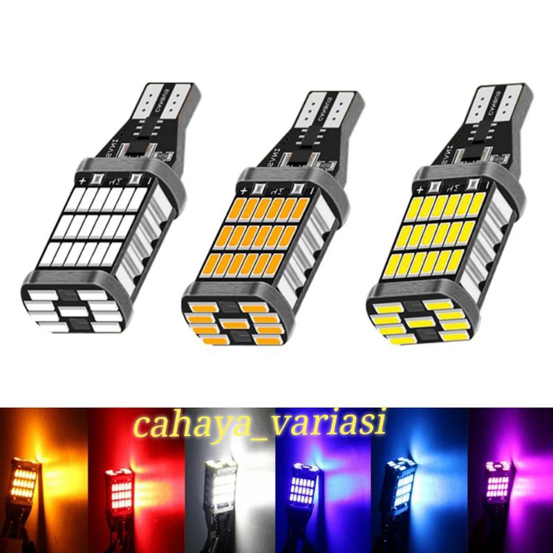 LAMPU SEIN SENJA T10 T15 DAJJAL 45 LED SUPER TERANG BUAT MOTOR DAN MOBIL 12 VOLT AC DC