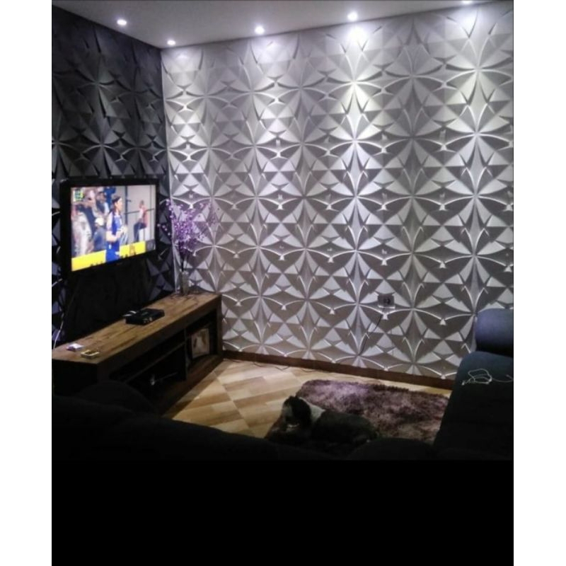 Wallpanel 3D beton Minimalis | Panel 3D Dinding Beton 50x50cm | Panel Beton Cor