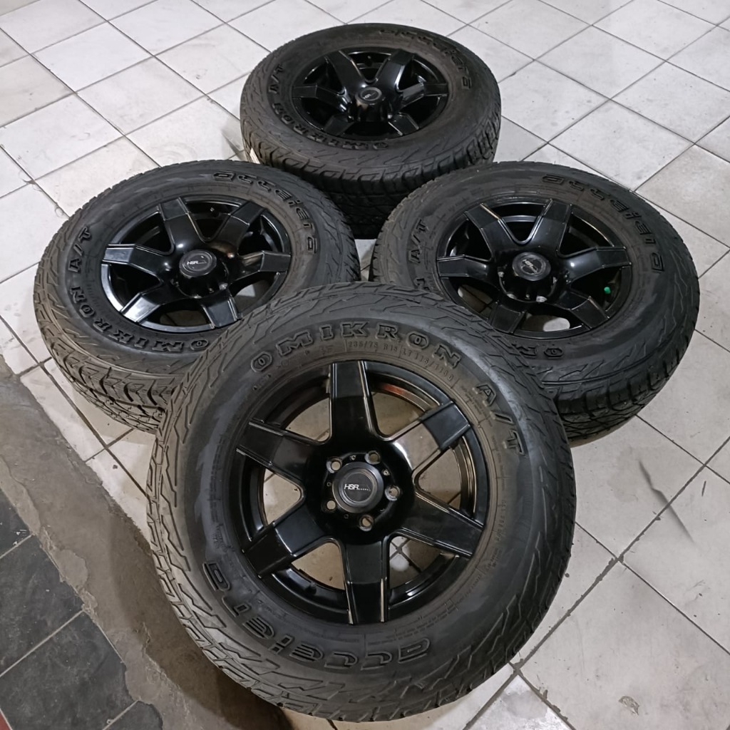 VELG BEKAS MURAH HSR SAVANA RING 15X8 LUBANG 5X114 PLUS BAN 235 75 ACCLERA OMIKRON AT