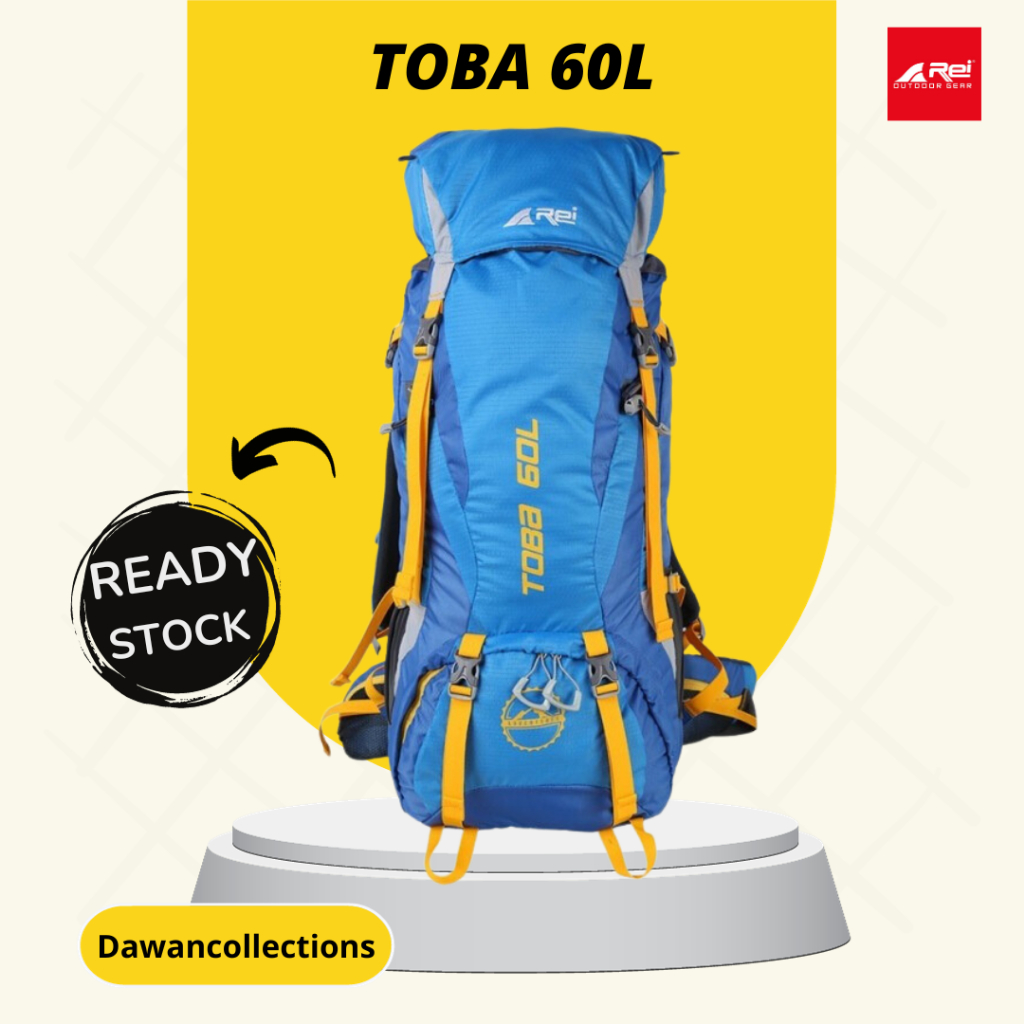 REI CARRIER TOBA 60L + RAIN COVER READY STOCK BEST