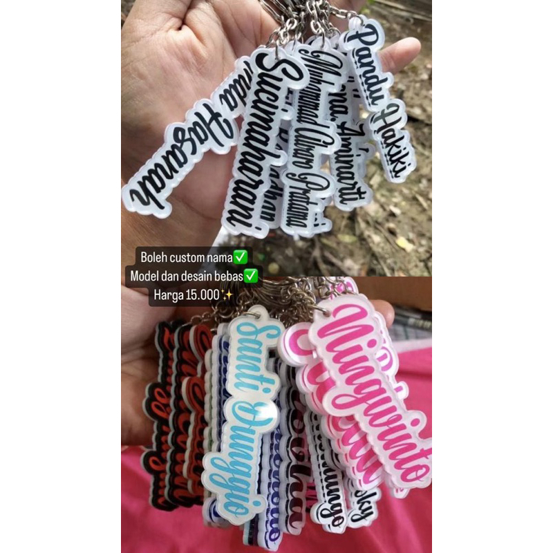 GANTUNGAN KUNCI Custom Nama, foto, DLL