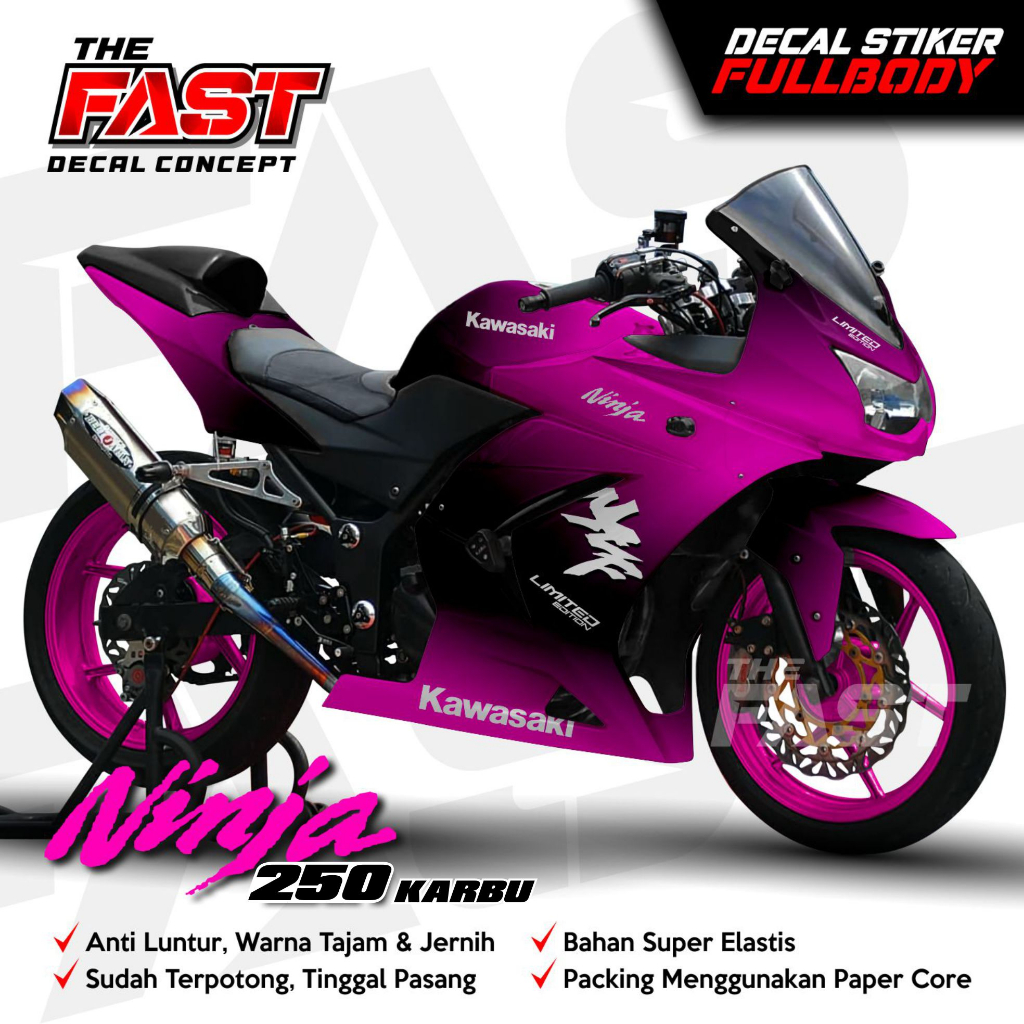 BISA COD Decal Ninja Karbu Fullbody Bunglon Stiker Sticker Full Body Bunglon Kawasaki Ninja 250 Old 