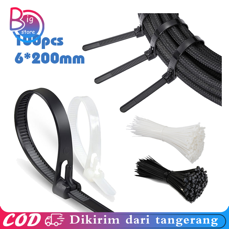 

100pcs Nylon Cable Ties Reusable Kable Ties 8*200mm Kable Ties Zip Cable Adjustable Cable Organizer