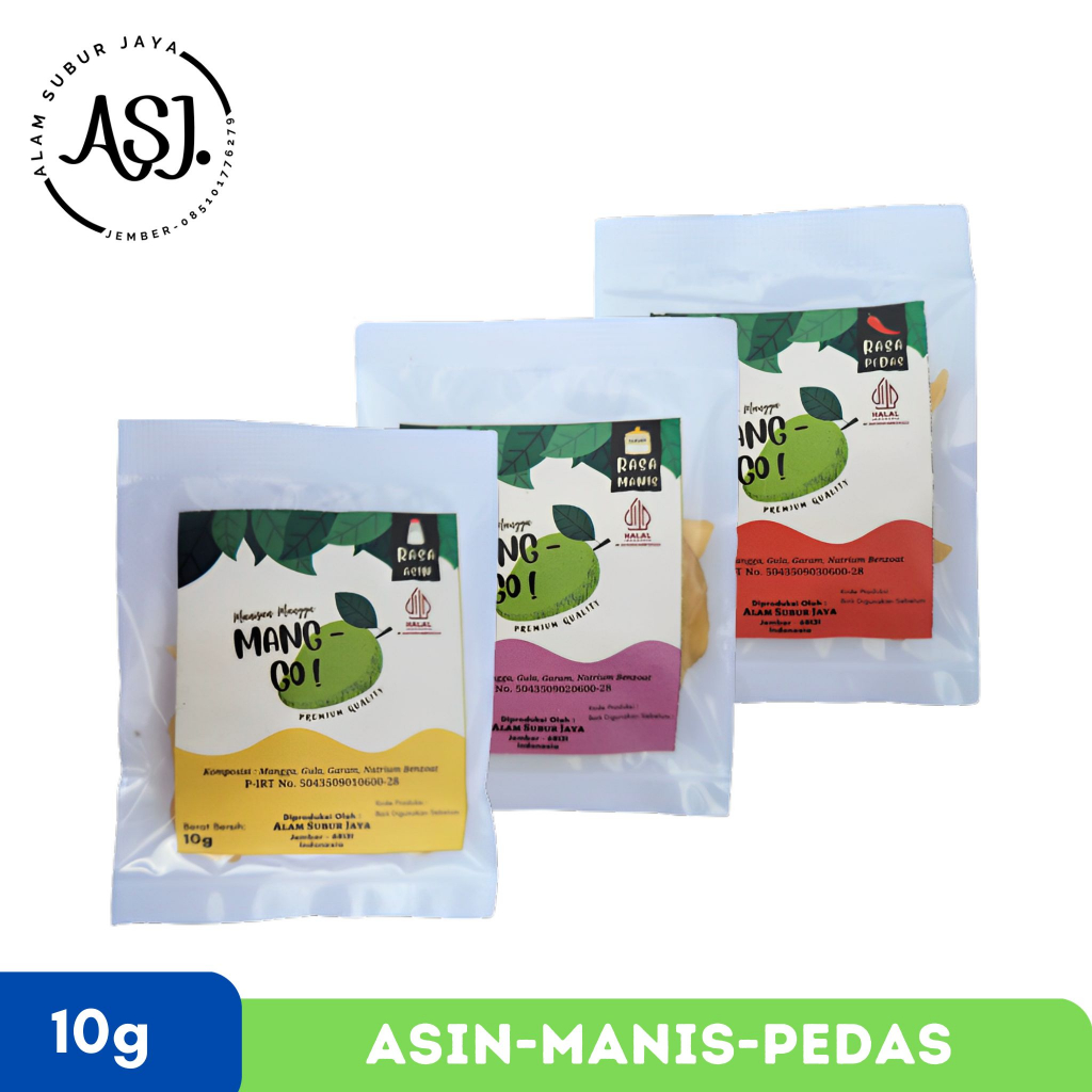 

Manisan Mangga Kering 10 g (Asin, Manis, Pedas) Mang-Go!