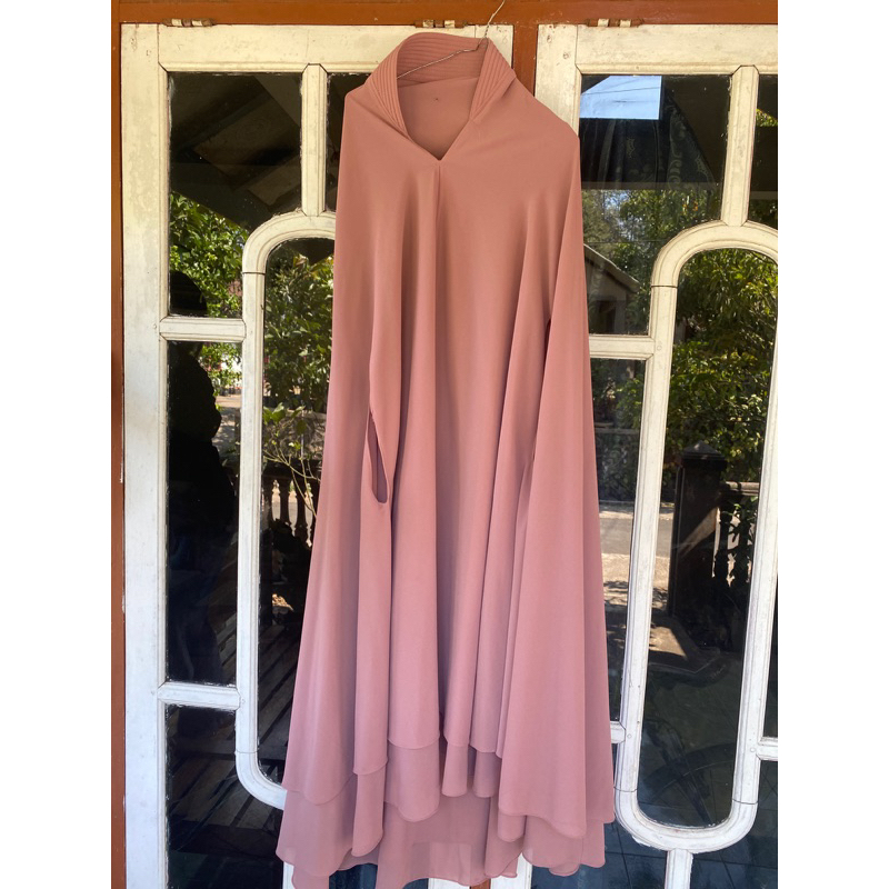 preloved khimar jumbo-khimar dustypink-khimar ceruty-khimar lengan