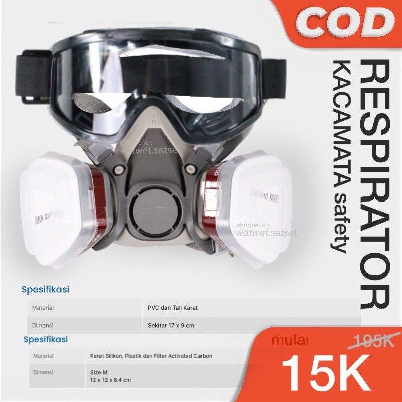 SICCO Masker Gas Respirator - 6200 - safety - cat pylox - pilok - samuray - samuraipaint -  air brus