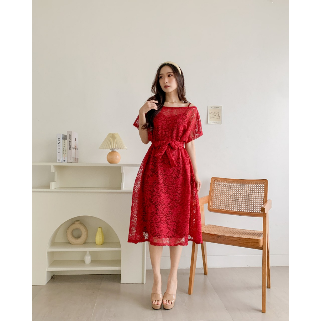 Dris Drwes Bj Mini Dresh Dress Pendek Kekinian Drs Brokat Baju Natlan Outfit Natal 2027 Dres Pendek 