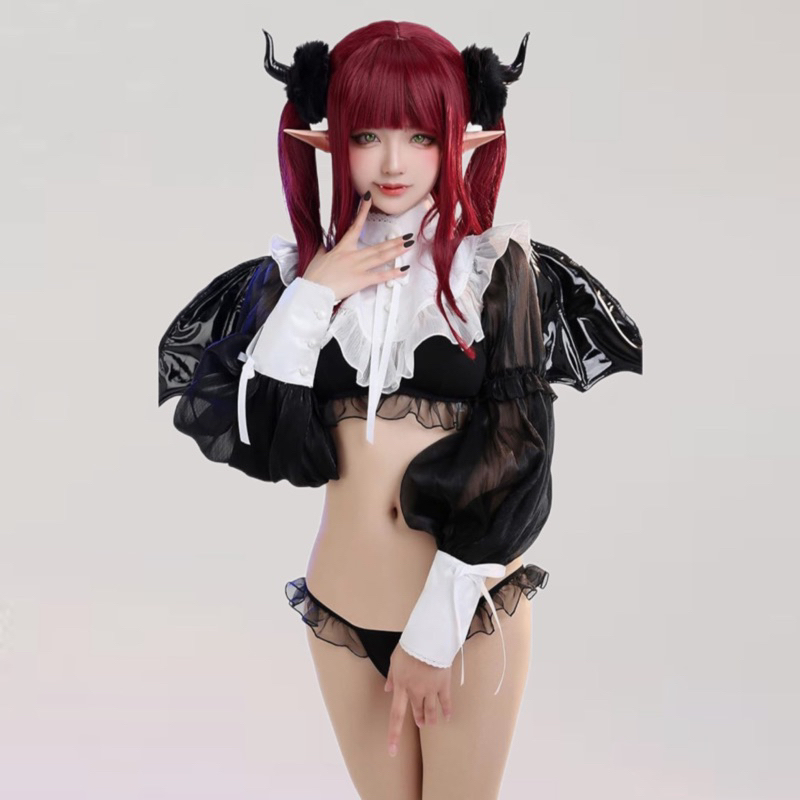 【Lolicos】Ready Rizu Kyun My Dress Up Darling Cosplay Costume Marin Kitagawa Anime Kostum Devil Wings