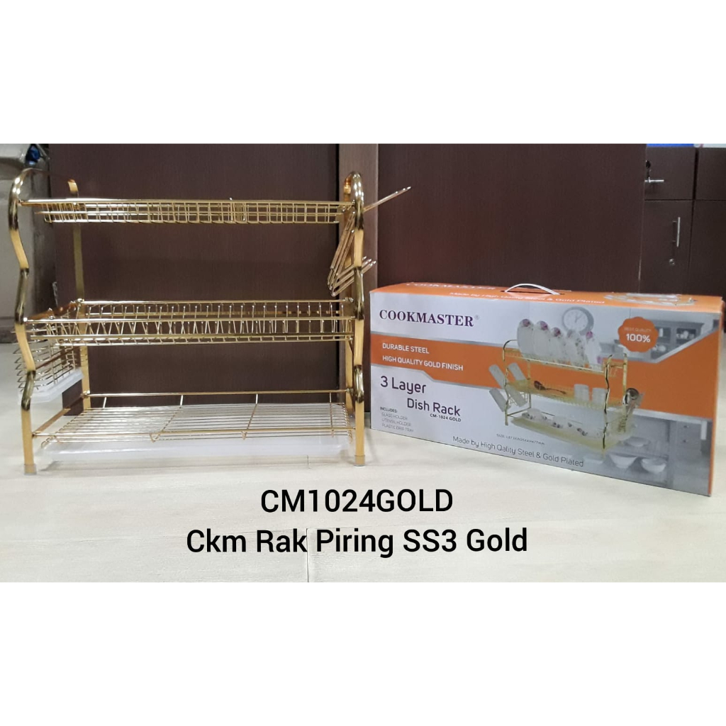 Rak piring GOLD susun 3